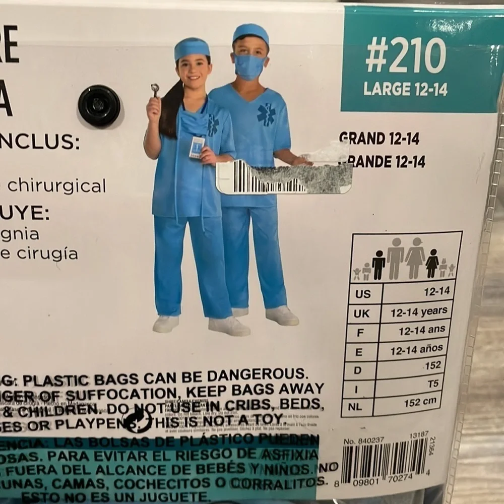 Doctor costume kids 12-14 NEW